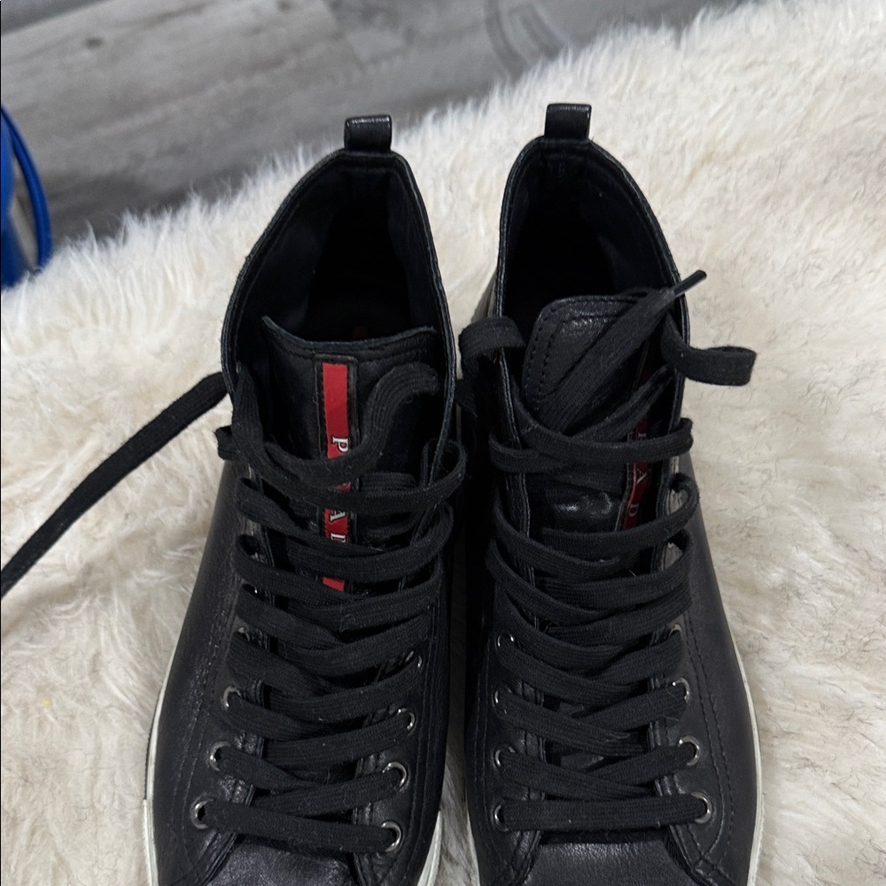 Prada Black and Red Men's Sneakers